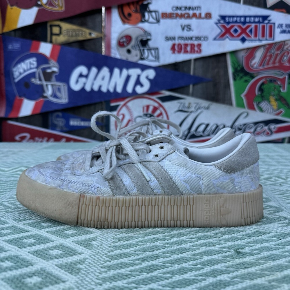 Size 6.5 - Adidas Womens Sambarose EE4676 White Casual‎ Shoes Sneakers